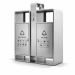 Thùng rác inox đôi gạt tàn đế cao HTI2N63-GTI 